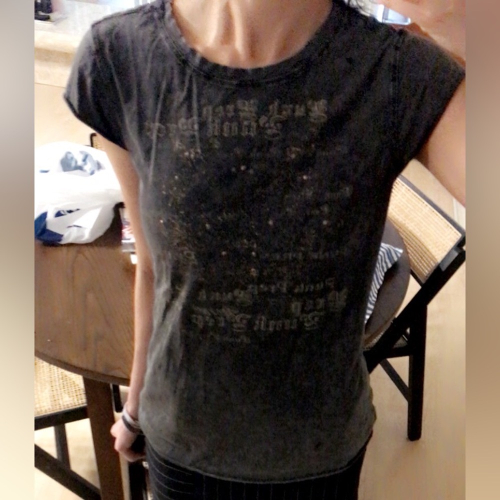 Vintage MIIT Grey Gold Grunge Tshirt